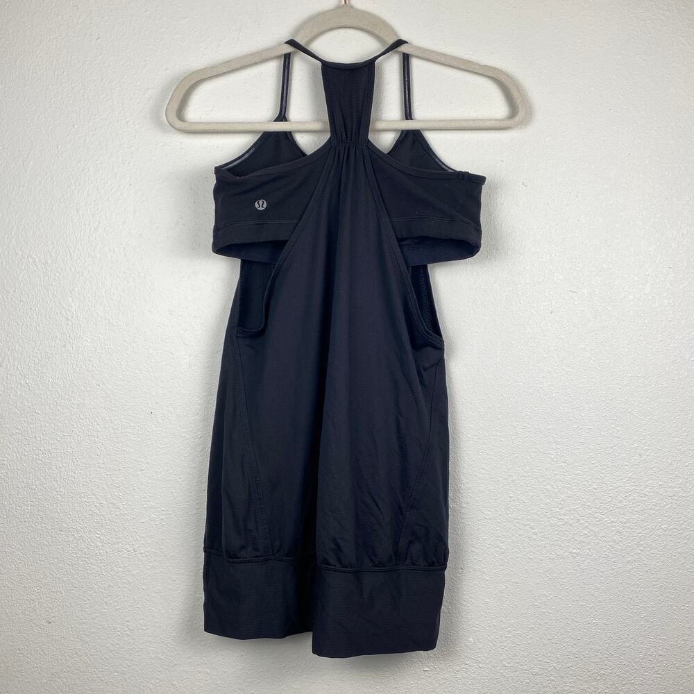 Lululemon No Limits Tank Top Black Racerback Sports Bra Attached Womens Sz 8 - Picture 4 of 9